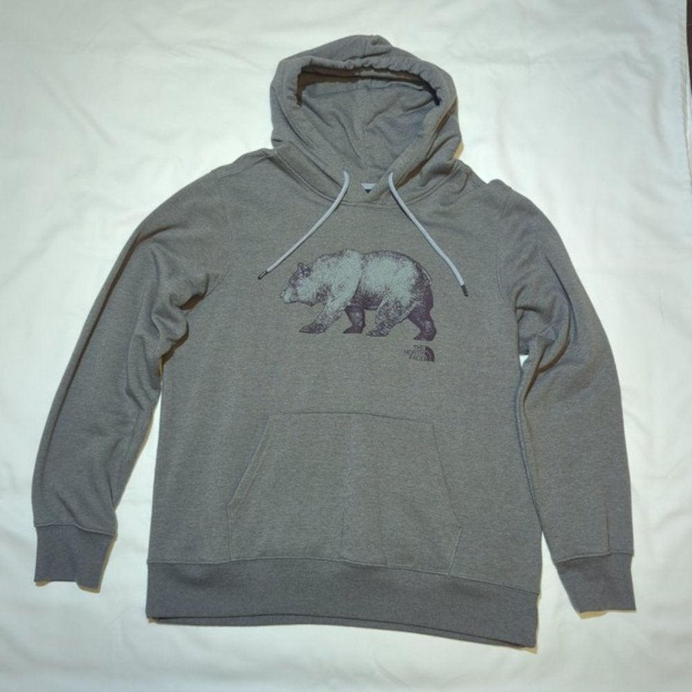 The North Face Men's Bear Graphic Hoodie Sweatshirt Large Gray